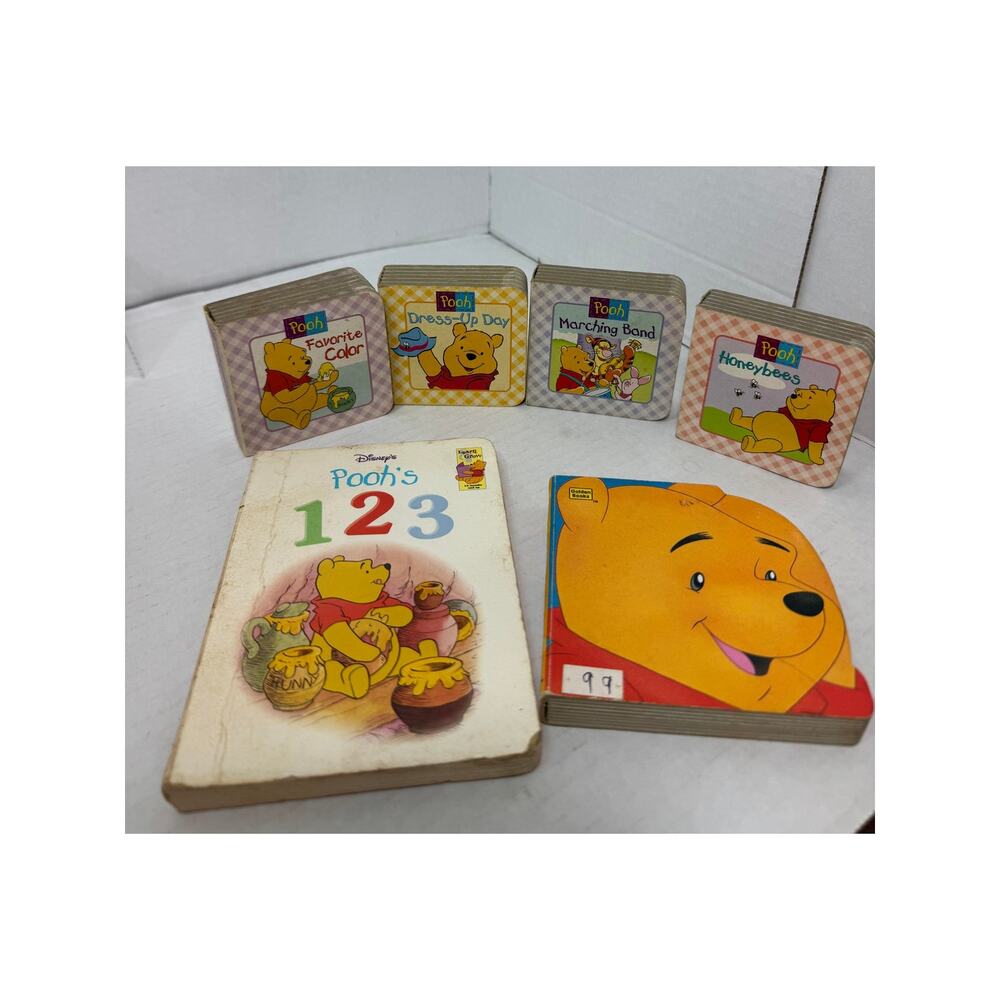 Lot of (6) Pooh board / block books 90s Vintage Disney's Winnie the Pooh